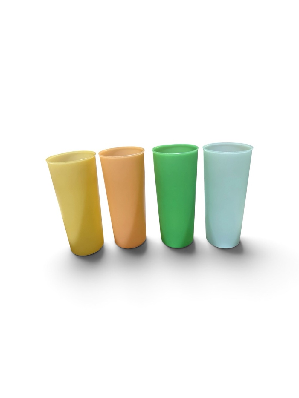 VTG Tupperware #107 Tumblers Set of 4 16 Oz Pastel MCM Retro Cups Made USA
